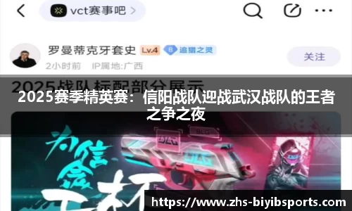 2025赛季精英赛：信阳战队迎战武汉战队的王者之争之夜